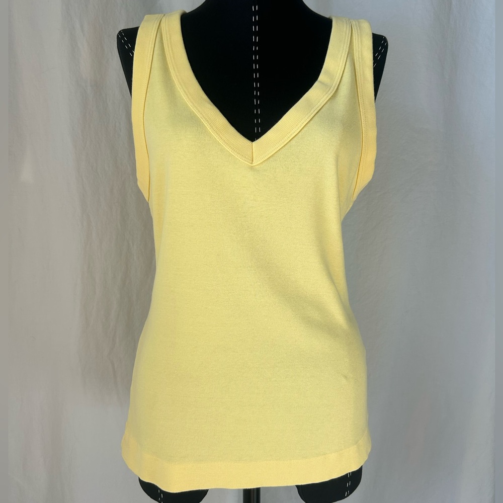 Michael Stars Maya Vneck Tank Yellow Cotton Size Large